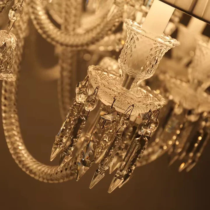 Light Luxury Classic Short Version Tiered Candle Light Crystal Chandelier for High-ceiling Rooms/Living Room - Image 12