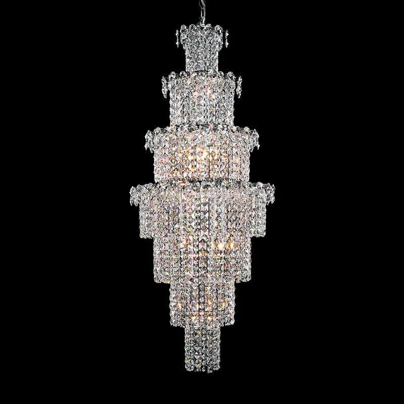 Large Multi-pieces Crystal Chandelier Stylish Ceiling Light Fixture For Foyer Living Room Staircase - Image 2