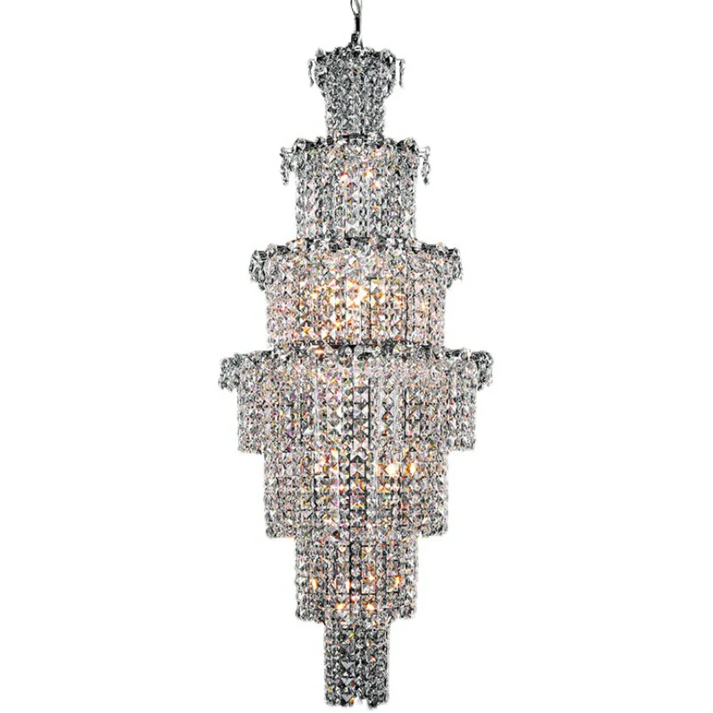 Large Multi-pieces Crystal Chandelier Stylish Ceiling Light Fixture For Foyer Living Room Staircase - Image 5