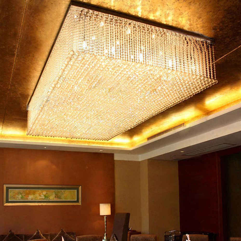 Large Rectangular banquet hall crystal chandelier - Image 2