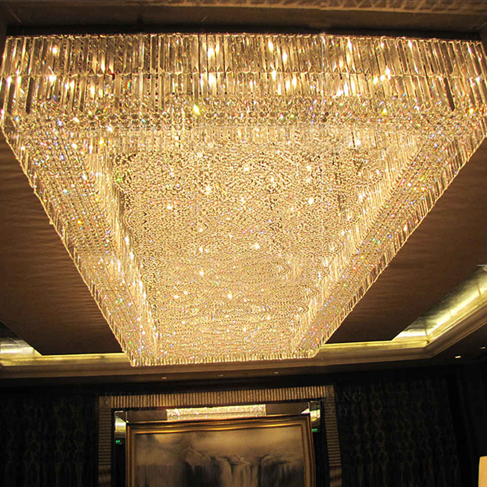 Large Rectangular banquet hall crystal chandelier - Image 3