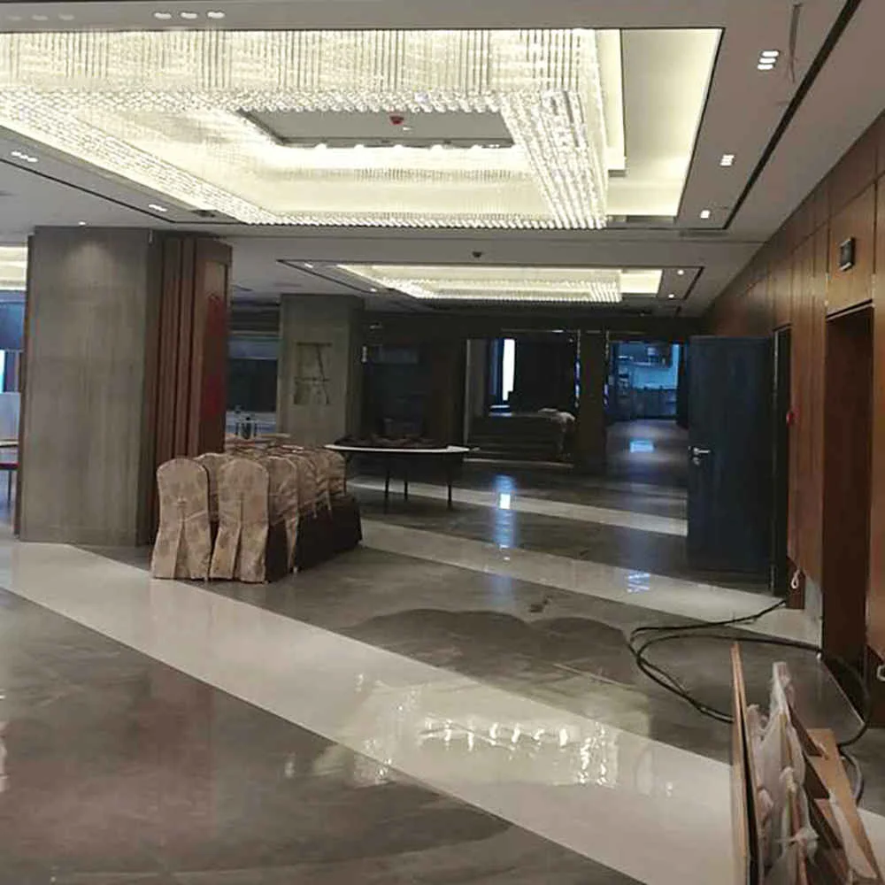 Large square golden crystal chandelier - Image 4