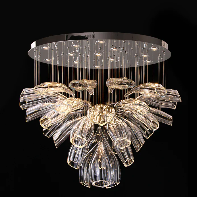 Light Luxury Art Design Petal-like Glass Chandeliers - Image 10