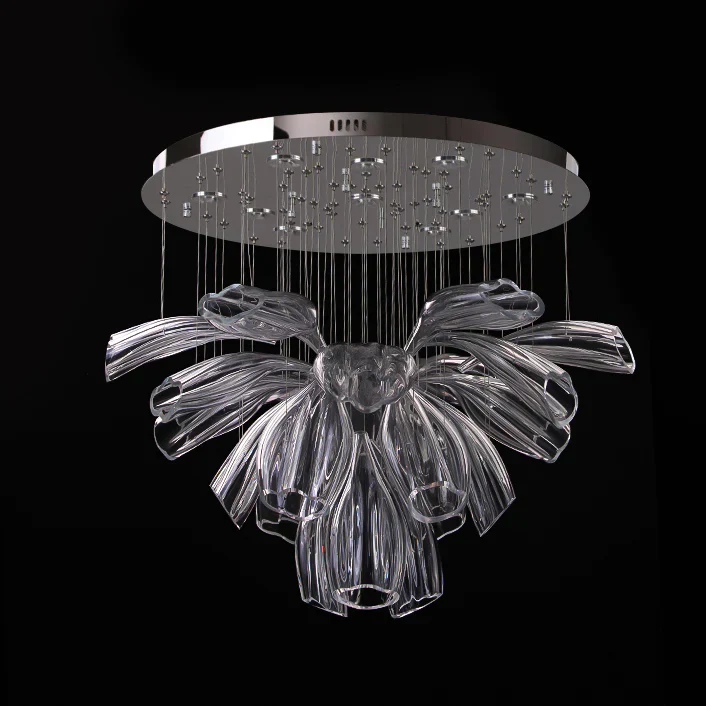 Light Luxury Art Design Petal-like Glass Chandeliers - Image 11