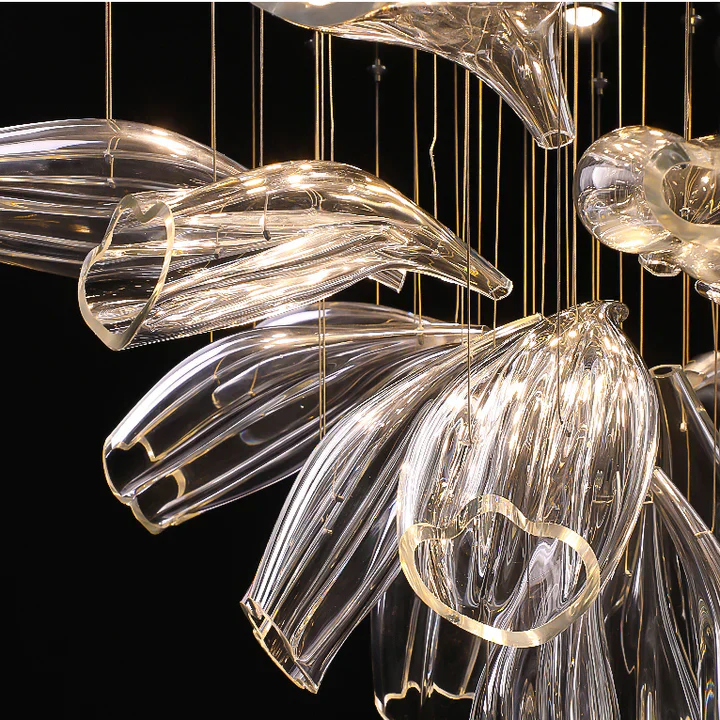 Light Luxury Art Design Petal-like Glass Chandeliers - Image 13