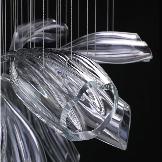 Light Luxury Art Design Petal-like Glass Chandeliers - Image 14