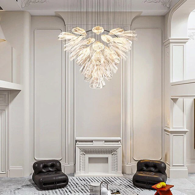 Light Luxury Art Design Petal-like Glass Chandeliers - Image 2