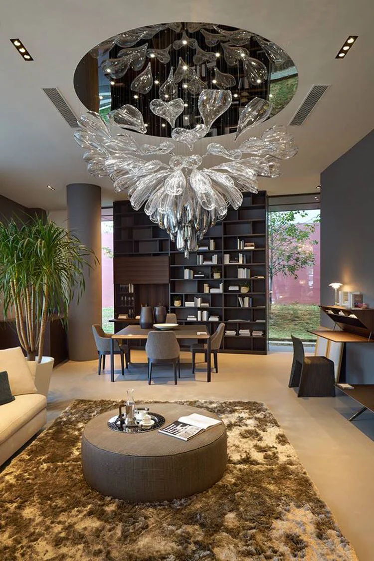 Light Luxury Art Design Petal-like Glass Chandeliers - Image 3