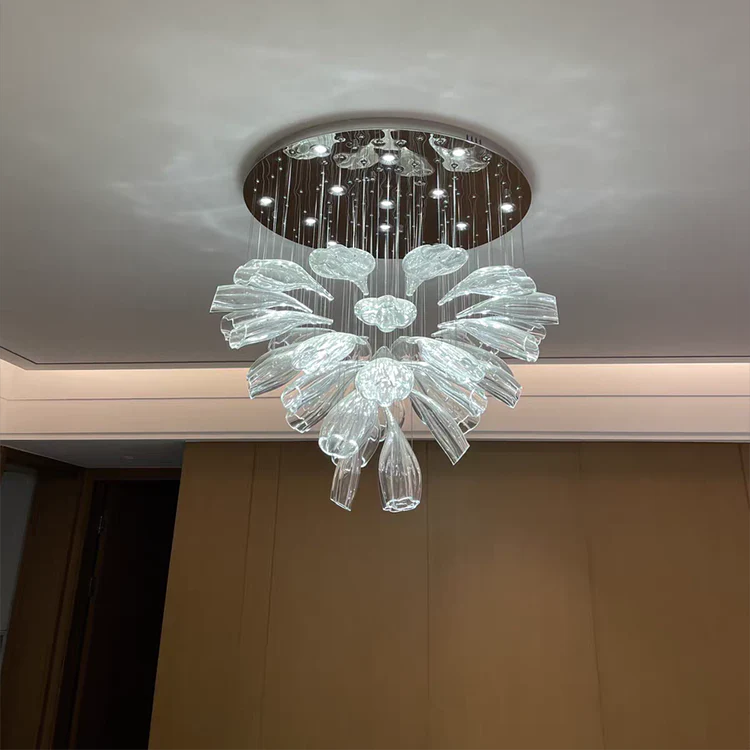 Light Luxury Art Design Petal-like Glass Chandeliers - Image 5