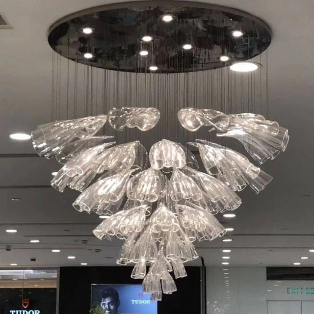 Light Luxury Art Design Petal-like Glass Chandeliers - Image 6