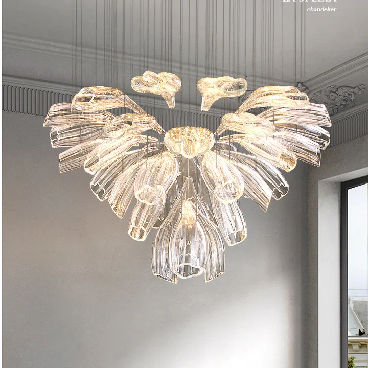 Light Luxury Art Design Petal-like Glass Chandeliers - Image 9