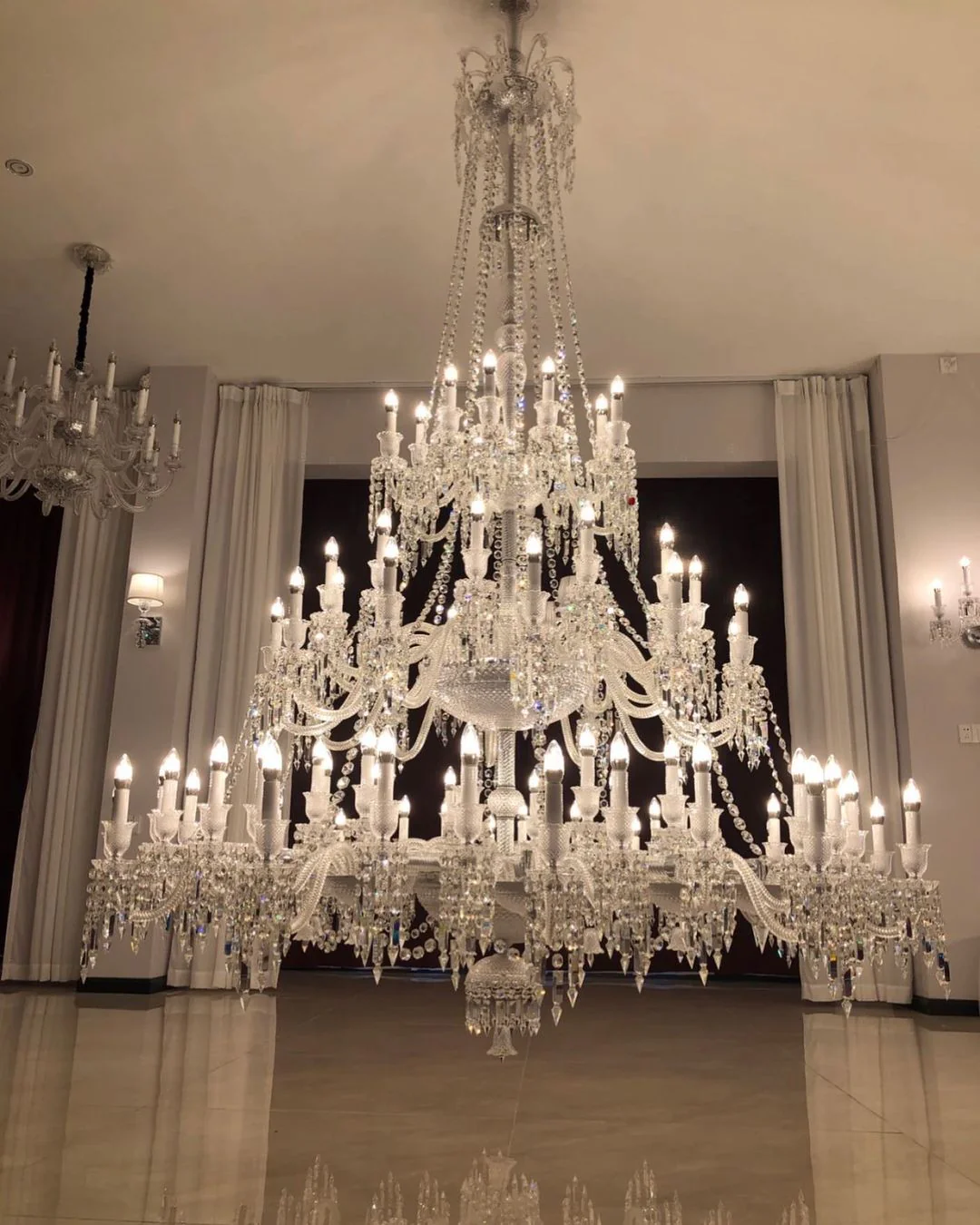 Light Luxury Classic Long Version Tiered Candle Light Crystal Chandelier for High-ceiling Rooms/Living Room - Image 15
