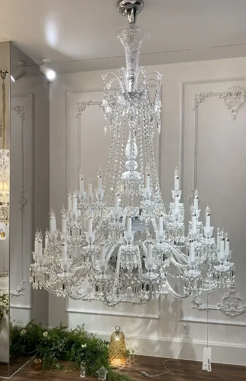 Light Luxury Classic Long Version Tiered Candle Light Crystal Chandelier for High-ceiling Rooms/Living Room - Image 18