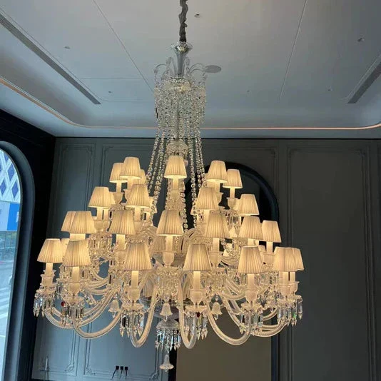 Light Luxury Classic Long Version Tiered Candle Light Crystal Chandelier for High-ceiling Rooms/Living Room - Image 2