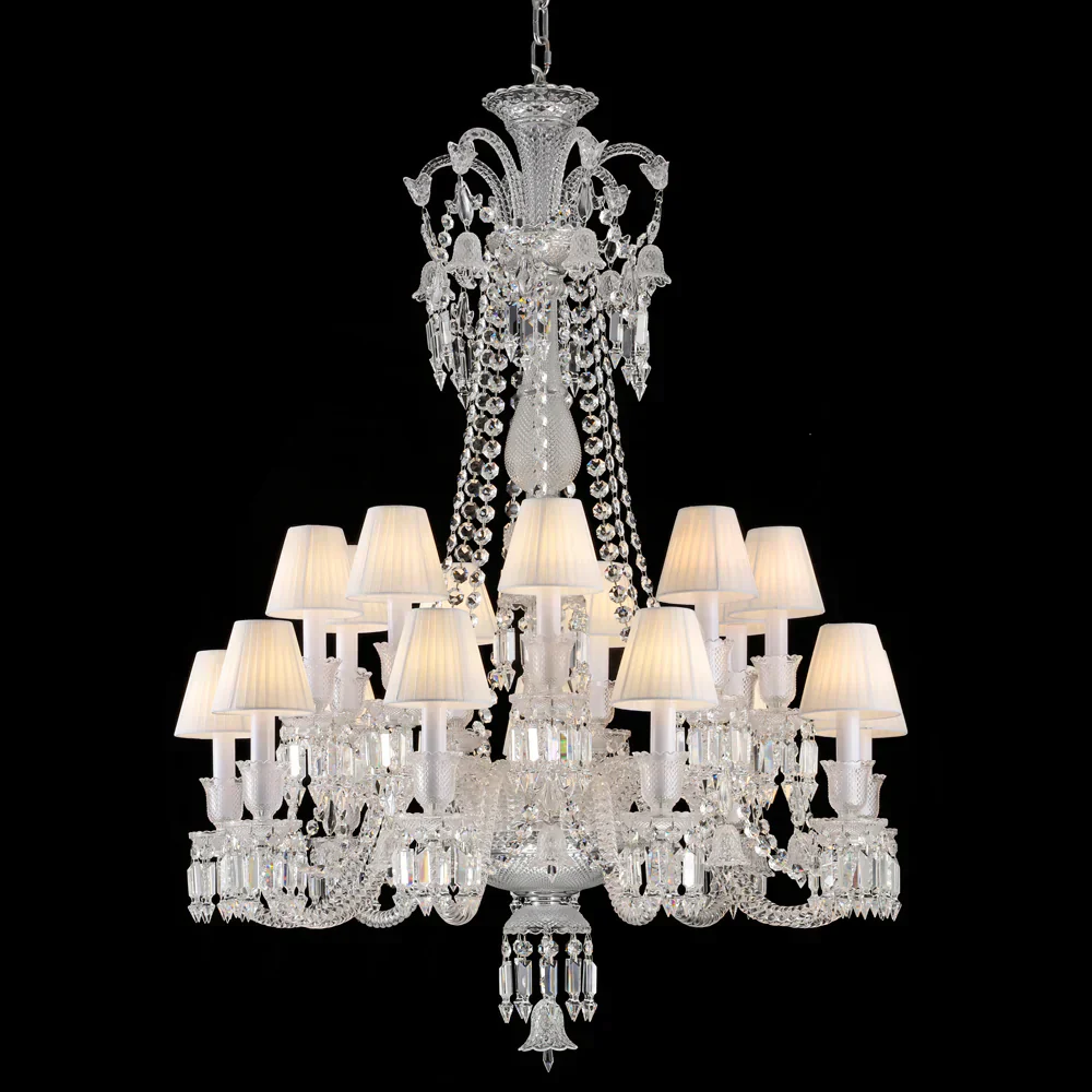 Light Luxury Classic Long Version Tiered Candle Light Crystal Chandelier for High-ceiling Rooms/Living Room - Image 7