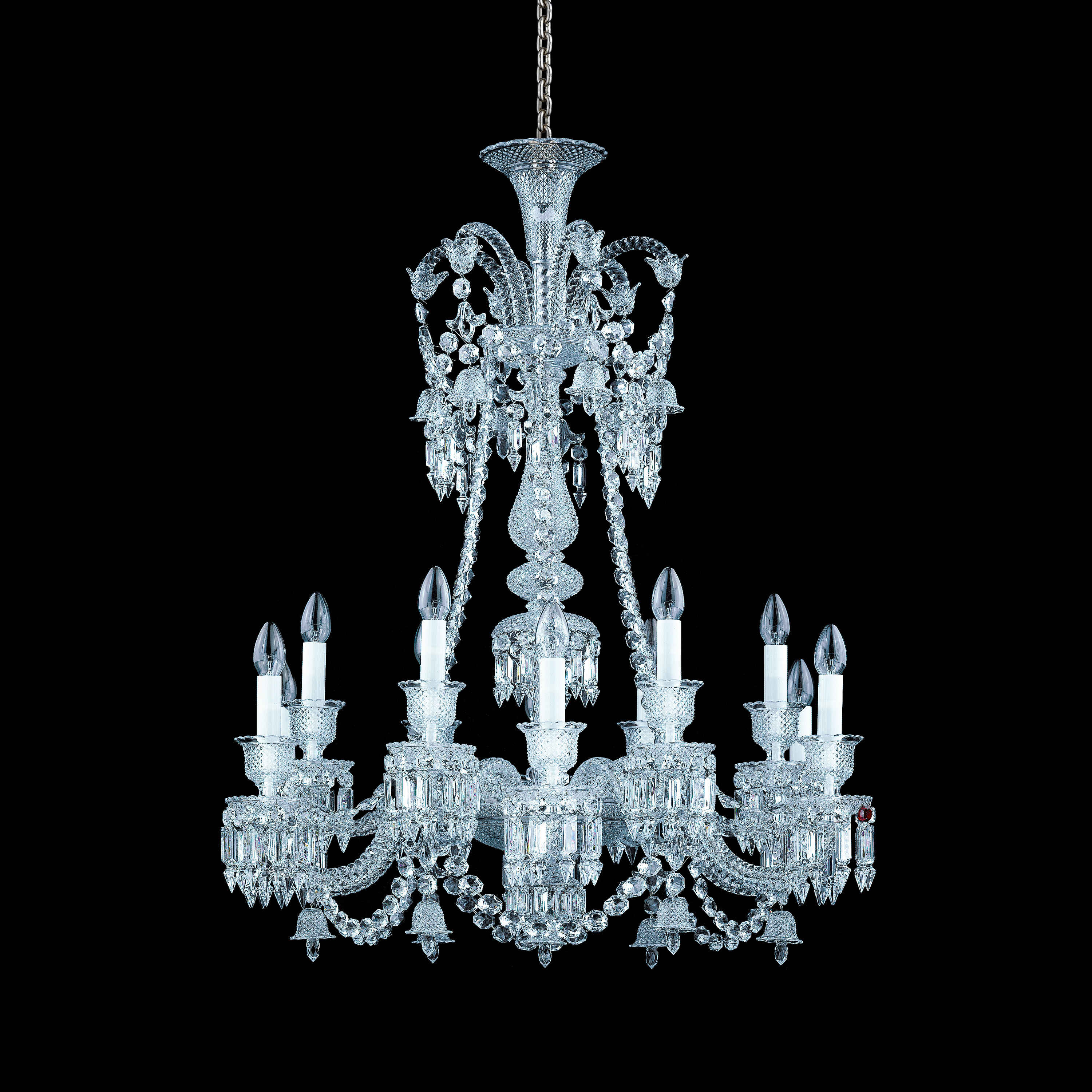 Light Luxury Classic Long Version Tiered Candle Light Crystal Chandelier for High-ceiling Rooms/Living Room - Image 8