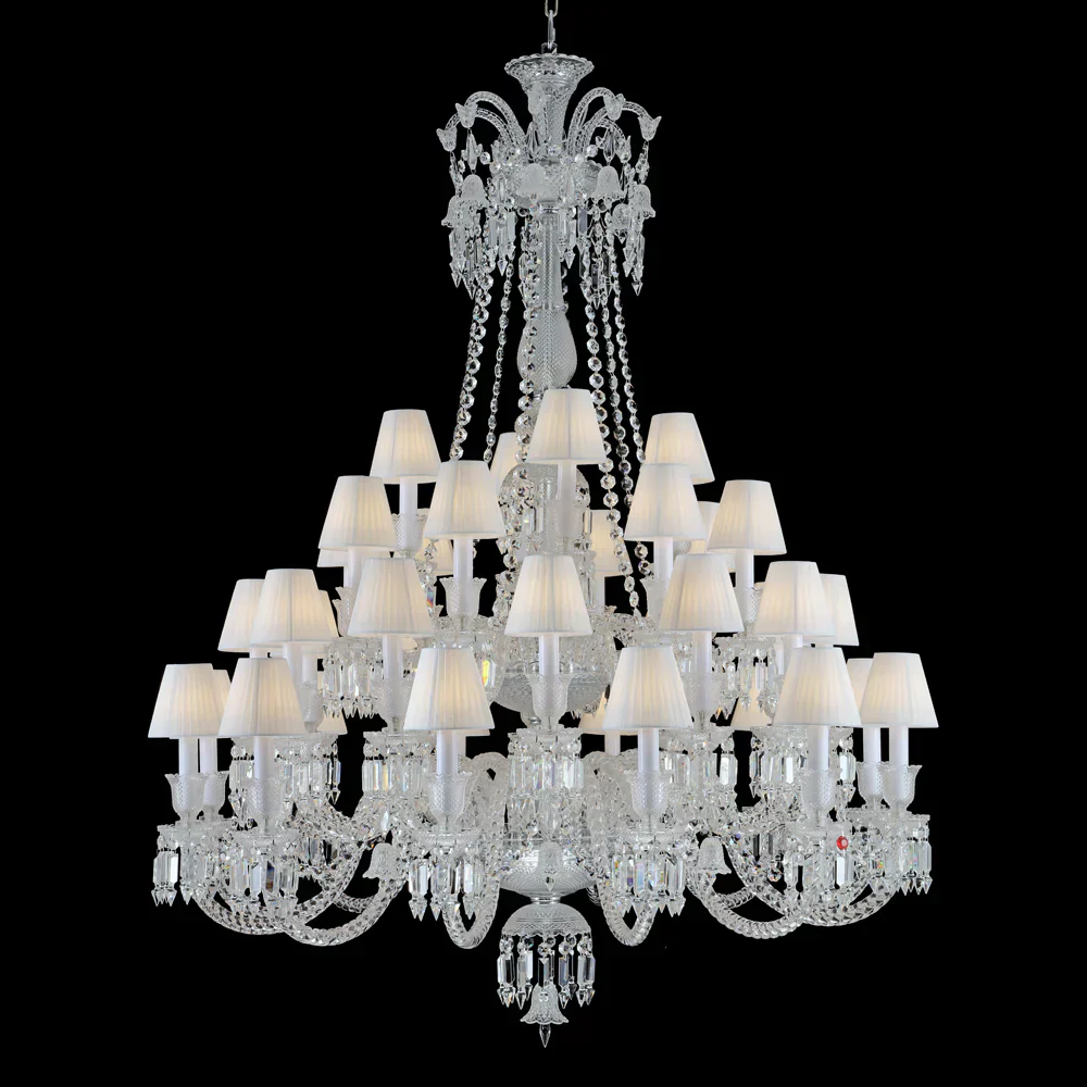 Light Luxury Classic Long Version Tiered Candle Light Crystal Chandelier for High-ceiling Rooms/Living Room - Image 9