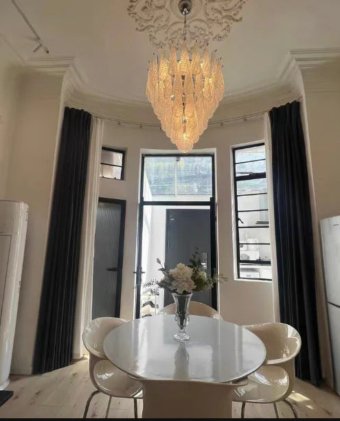 Light Luxury Multi-layered Teardrop Waterfall Chandelier for Living Room/Bedroom - Image 10
