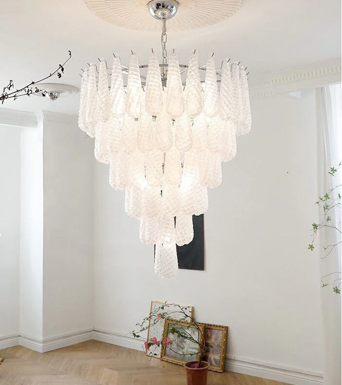 Light Luxury Multi-layered Teardrop Waterfall Chandelier for Living Room/Bedroom - Image 12