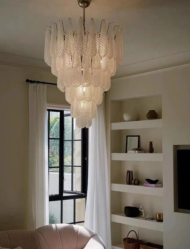 Light Luxury Multi-layered Teardrop Waterfall Chandelier for Living Room/Bedroom - Image 14