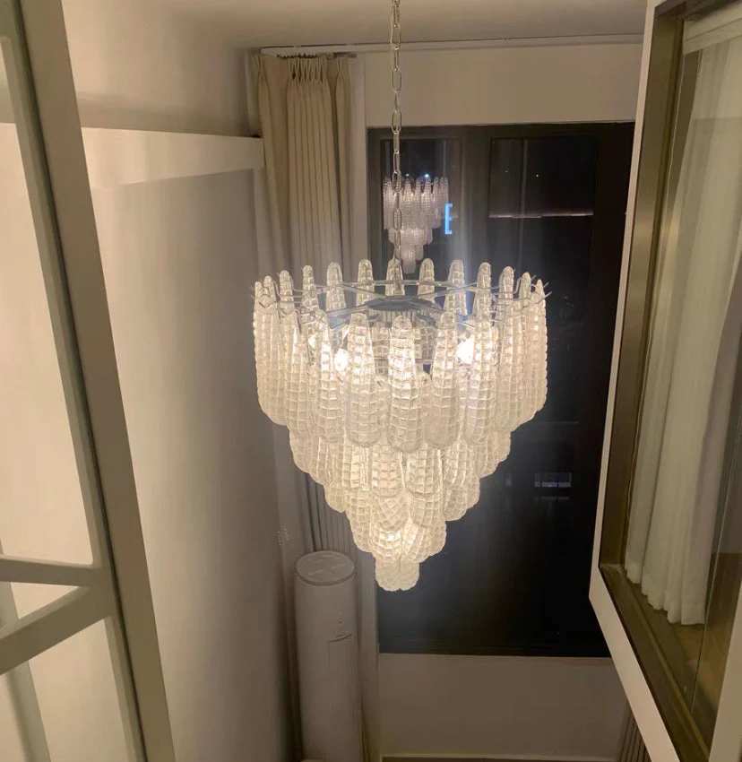 Light Luxury Multi-layered Teardrop Waterfall Chandelier for Living Room/Bedroom - Image 2