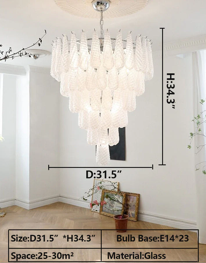 Light Luxury Multi-layered Teardrop Waterfall Chandelier for Living Room/Bedroom - Image 24