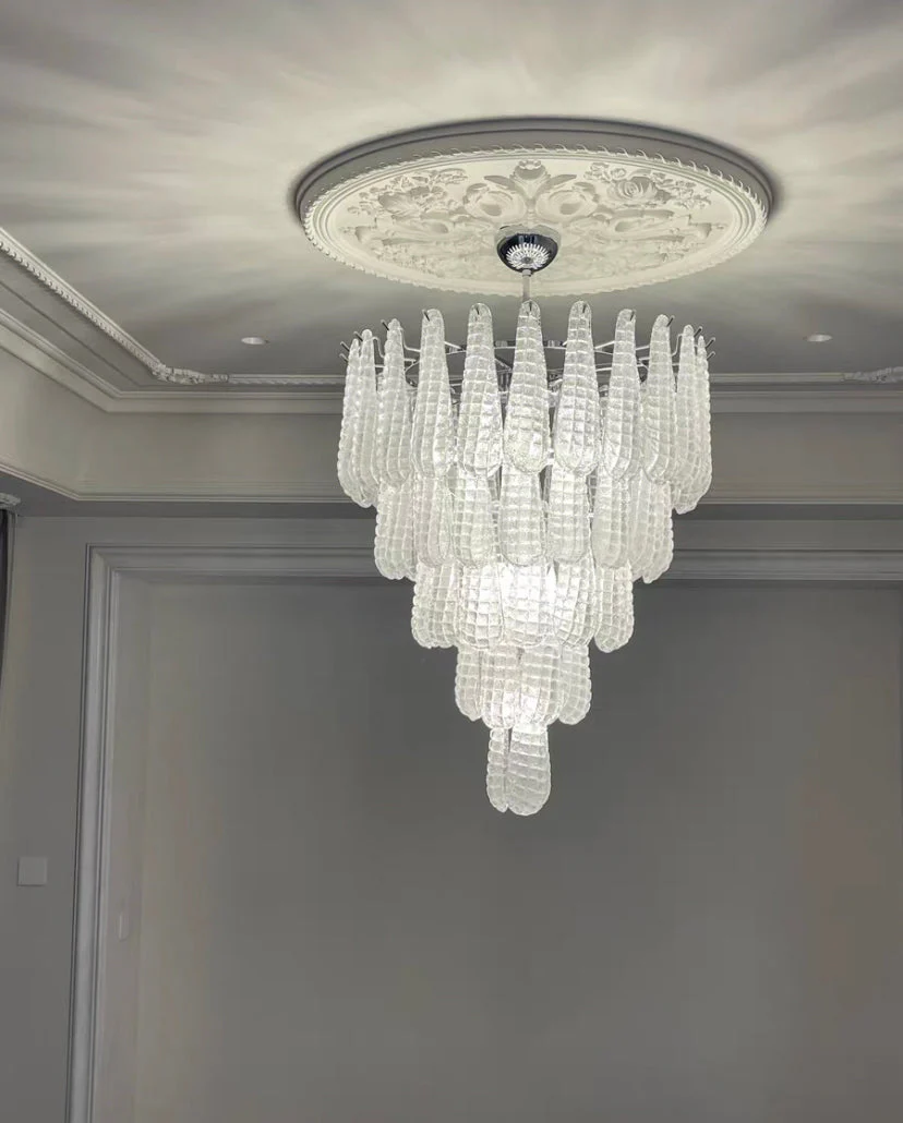 Light Luxury Multi-layered Teardrop Waterfall Chandelier for Living Room/Bedroom - Image 9