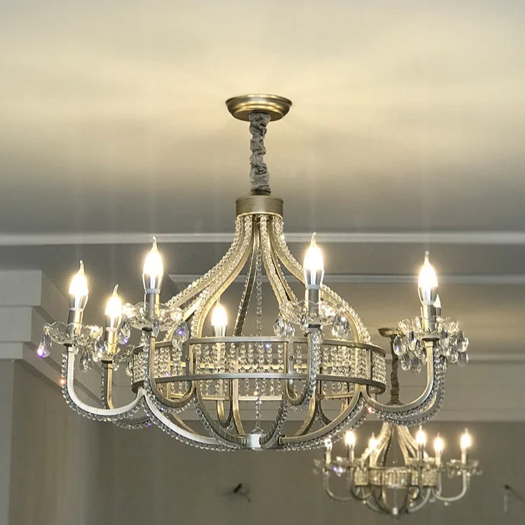 Light Luxury Nordic Vintage Candle Iron Lantern Chandelier for Living / Dining Room / Bedroom - Image 4