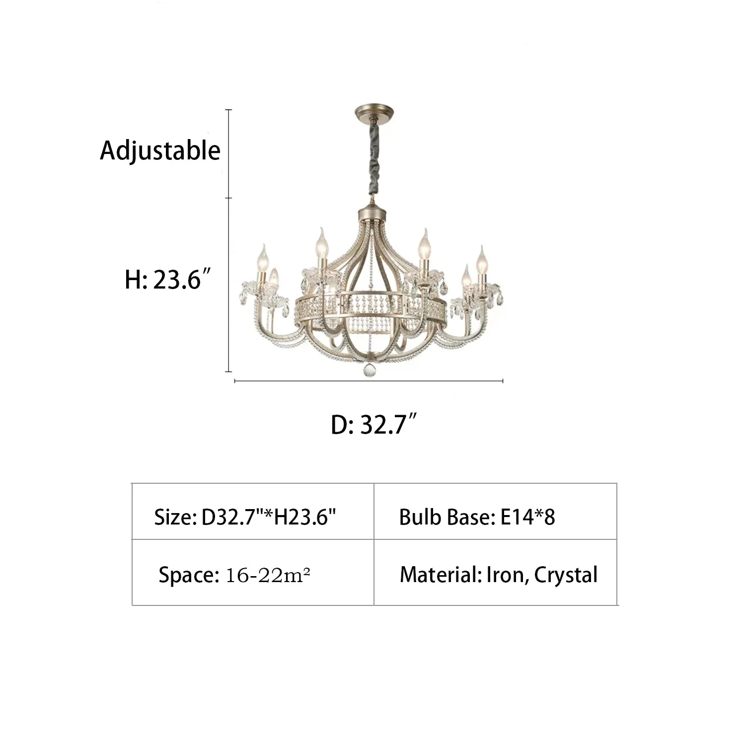 Light Luxury Nordic Vintage Candle Iron Lantern Chandelier for Living / Dining Room / Bedroom - Image 9