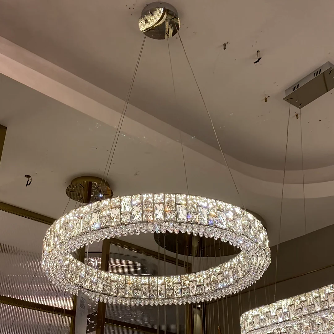Light Luxury Round/Oval Spliced Crystal Chandelier for Living/Dining Room/Kitchen Island - Image 2