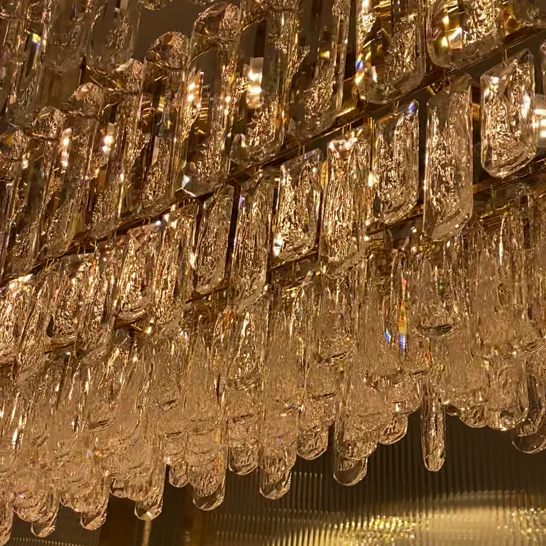 Light Luxury Round/Rectangular Clear Crystal Chandelier in Champagne Gold/Chrome Finish for Living/Dining Room/Bedroom - Image 10