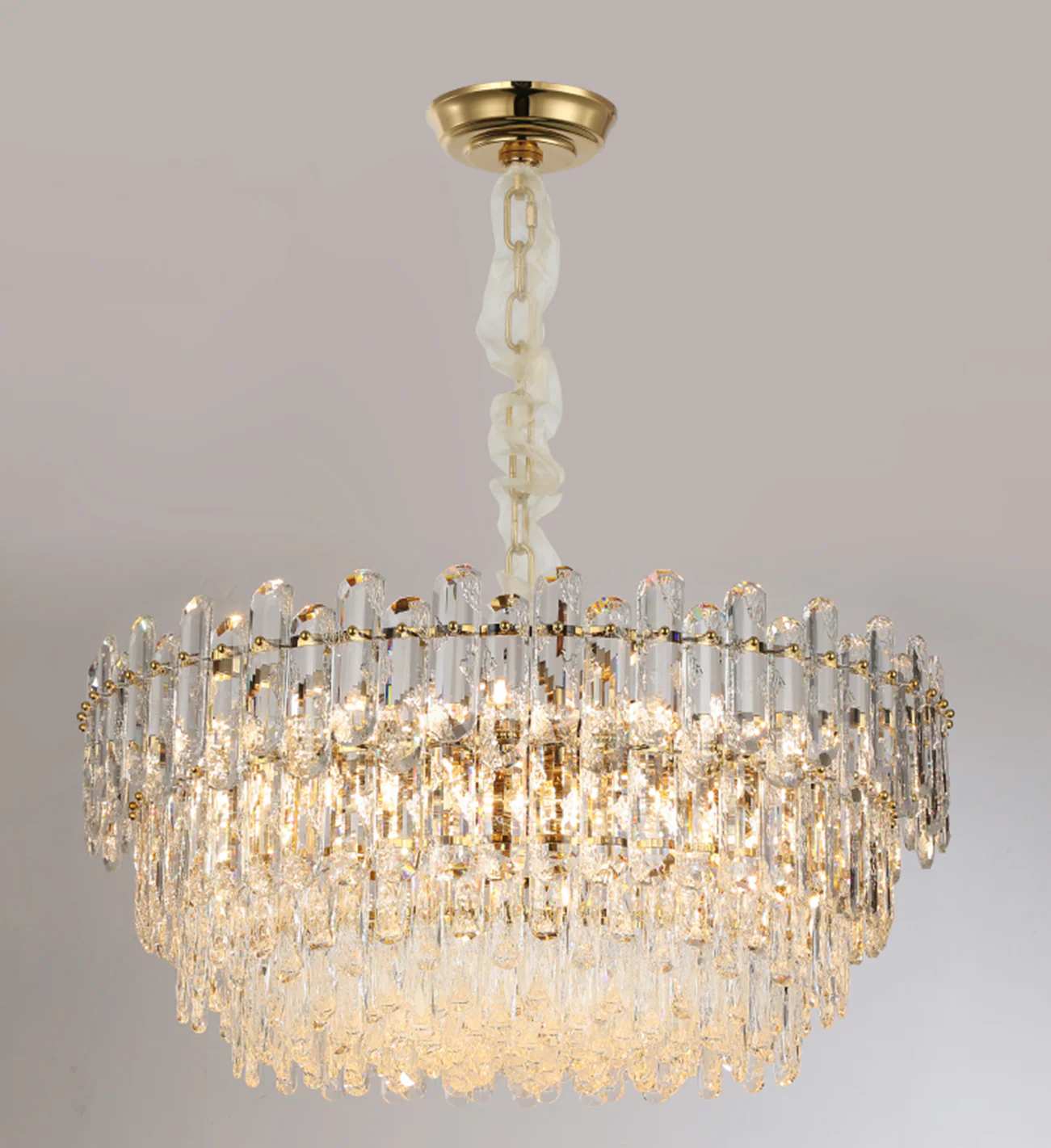Light Luxury Round/Rectangular Clear Crystal Chandelier in Champagne Gold/Chrome Finish for Living/Dining Room/Bedroom - Image 12