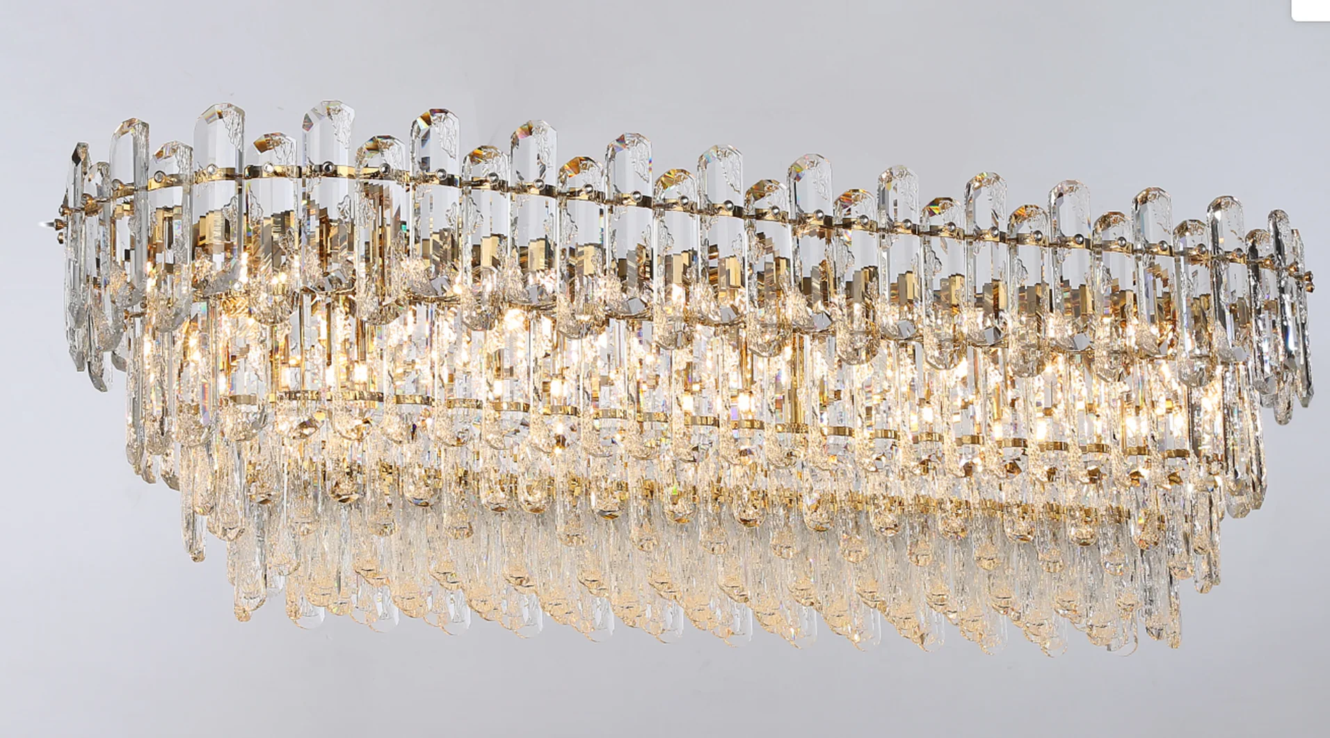 Light Luxury Round/Rectangular Clear Crystal Chandelier in Champagne Gold/Chrome Finish for Living/Dining Room/Bedroom - Image 13