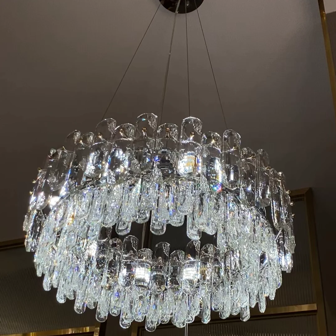 Light Luxury Round/Rectangular Clear Crystal Chandelier in Champagne Gold/Chrome Finish for Living/Dining Room/Bedroom - Image 14