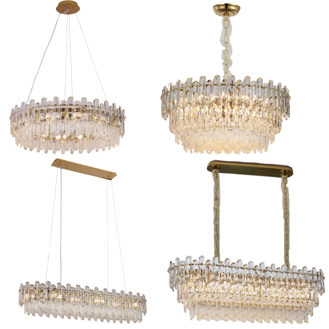 Light Luxury Round/Rectangular Clear Crystal Chandelier in Champagne Gold/Chrome Finish for Living/Dining Room/Bedroom - Image 20