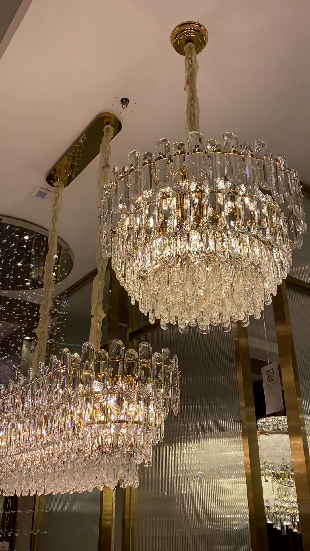 Light Luxury Round/Rectangular Clear Crystal Chandelier in Champagne Gold/Chrome Finish for Living/Dining Room/Bedroom - Image 8