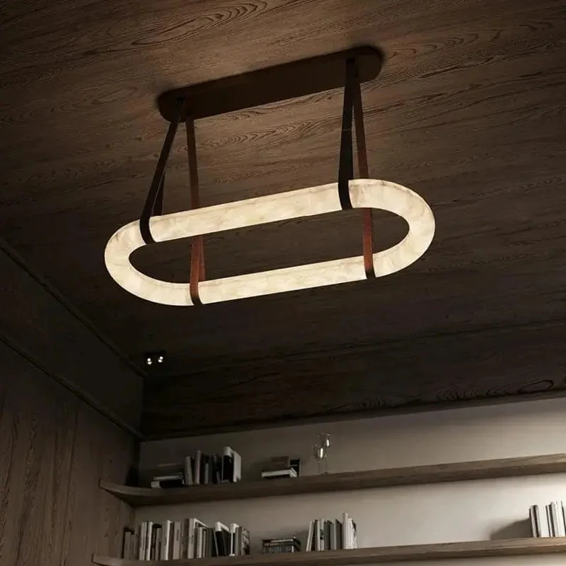 Merlin Lamps Circle Alabaster Chandelier - Image 14