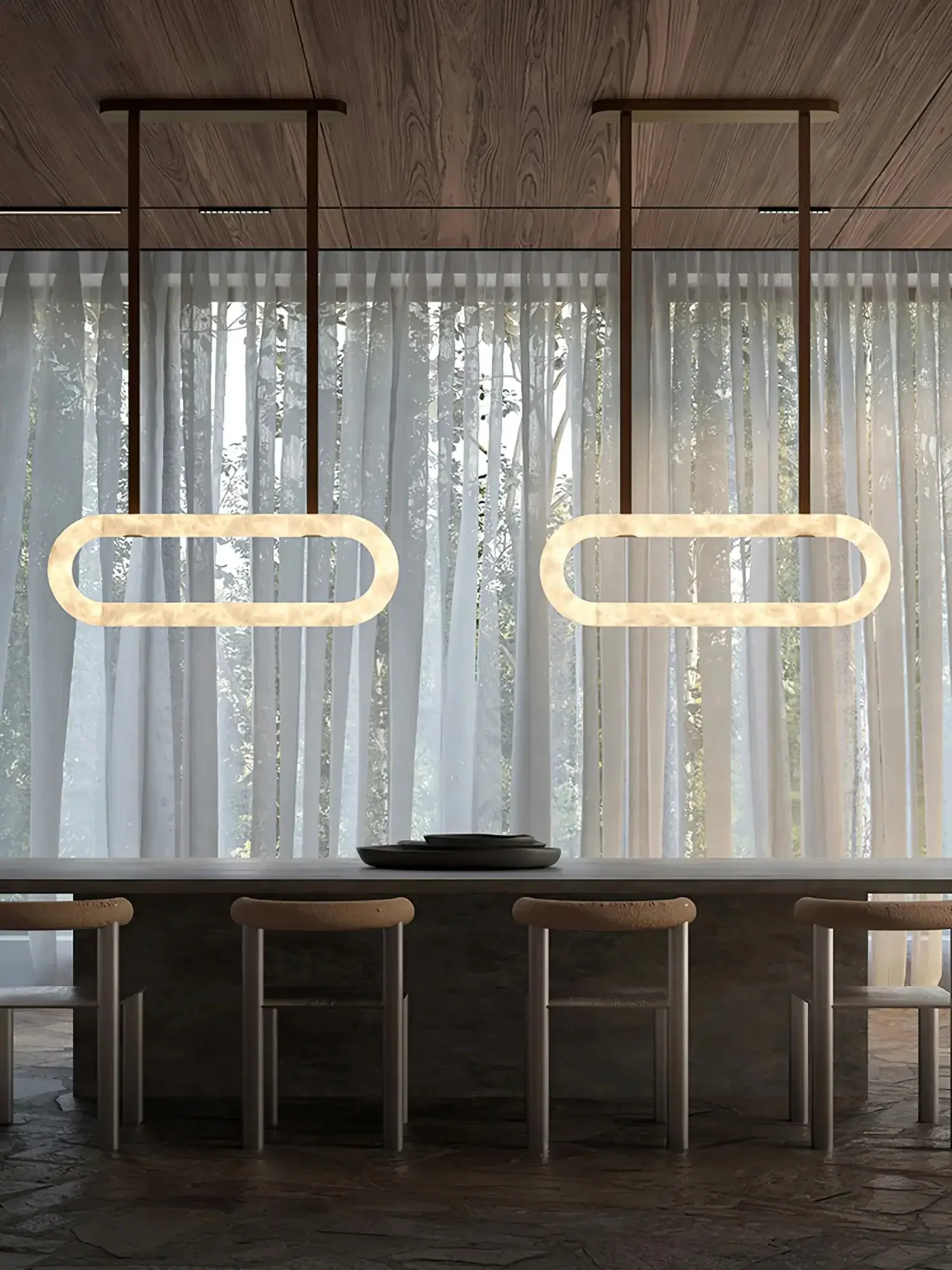 Merlin Lamps Circle Alabaster Chandelier - Image 17