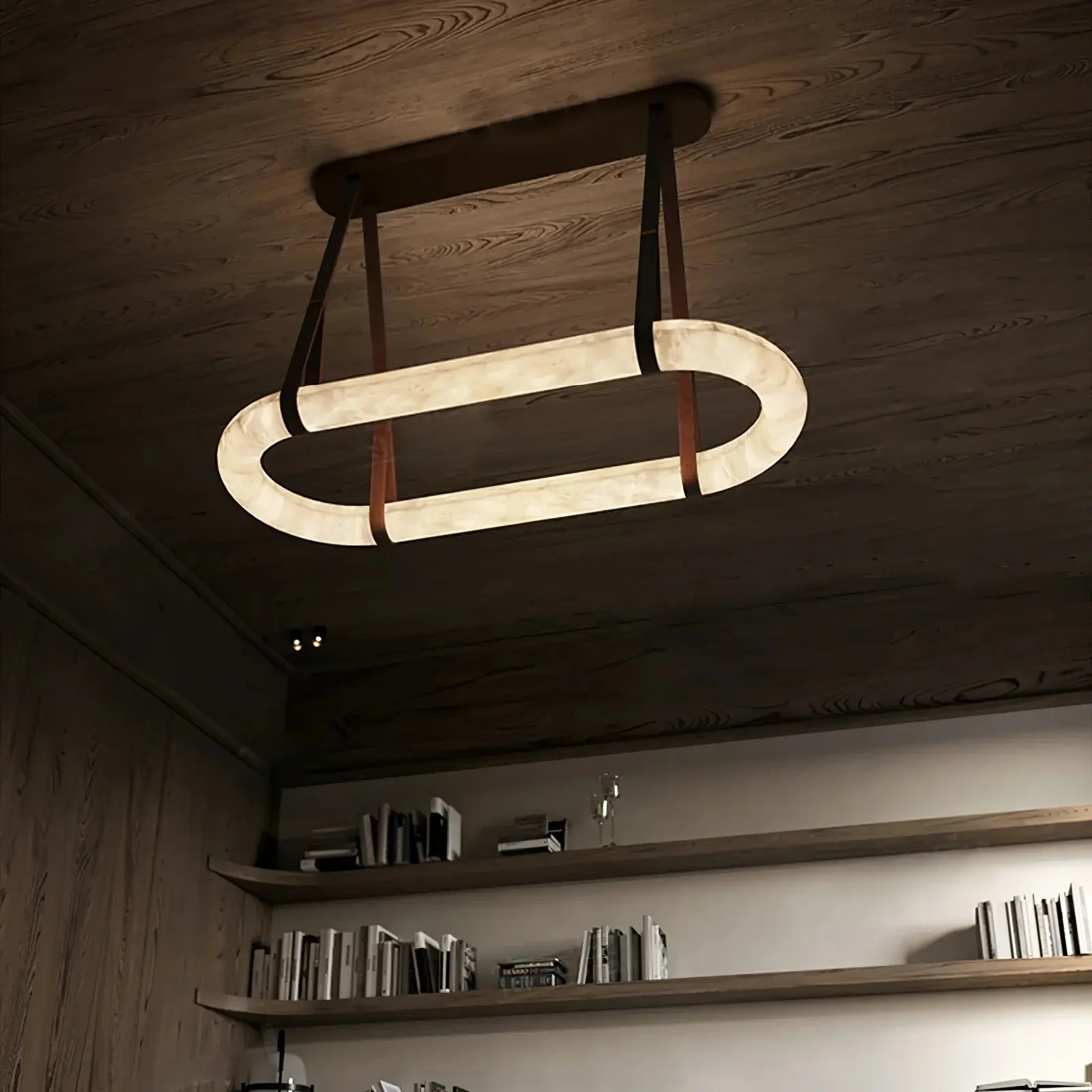 Merlin Lamps Circle Alabaster Chandelier - Image 3