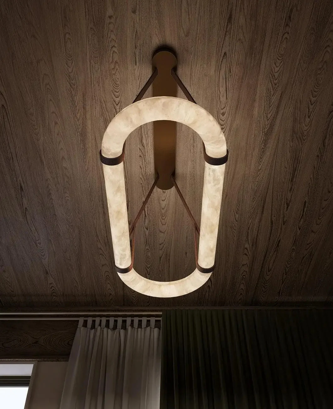 Merlin Lamps Circle Alabaster Chandelier - Image 7