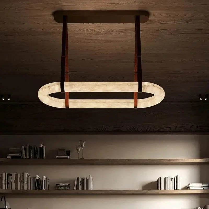 Merlin Lamps Circle Alabaster Chandelier - Image 8
