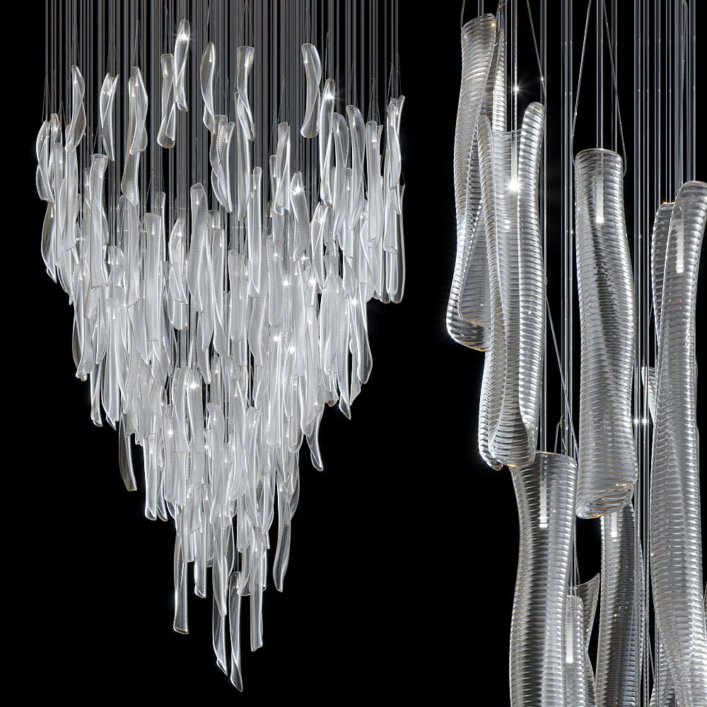 Luméa Organic Glass Tube Cluster Chandelier - Image 2
