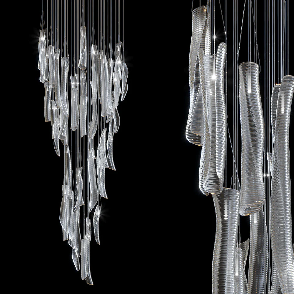 Luméa Organic Glass Tube Cluster Chandelier - Image 7