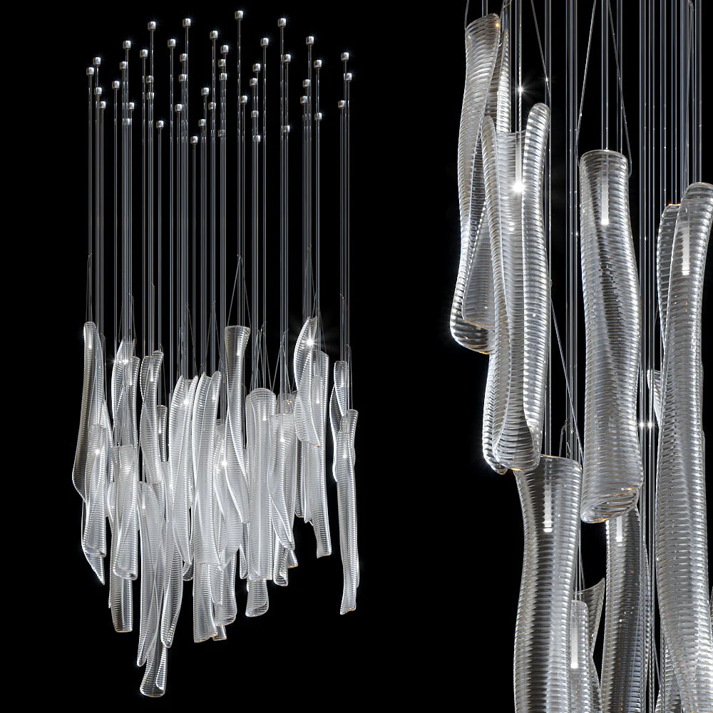 Luméa Organic Glass Tube Cluster Chandelier - Image 8