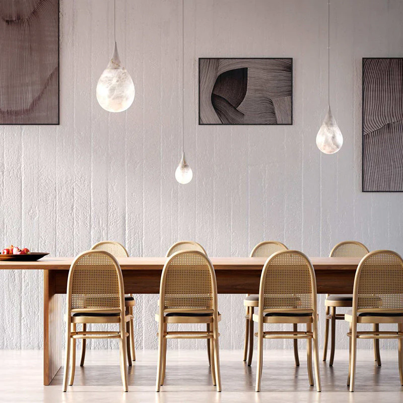Hailey Alabaster Raindrop Pendant Lighting, Dining Table Pendant - Image 2