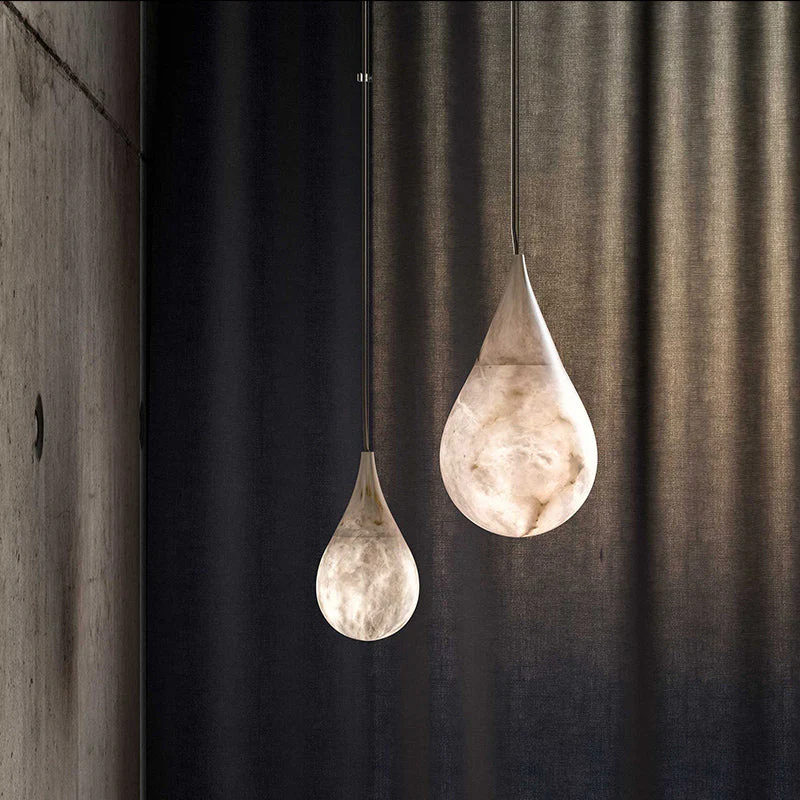 Hailey Alabaster Raindrop Pendant Lighting, Dining Table Pendant - Image 3