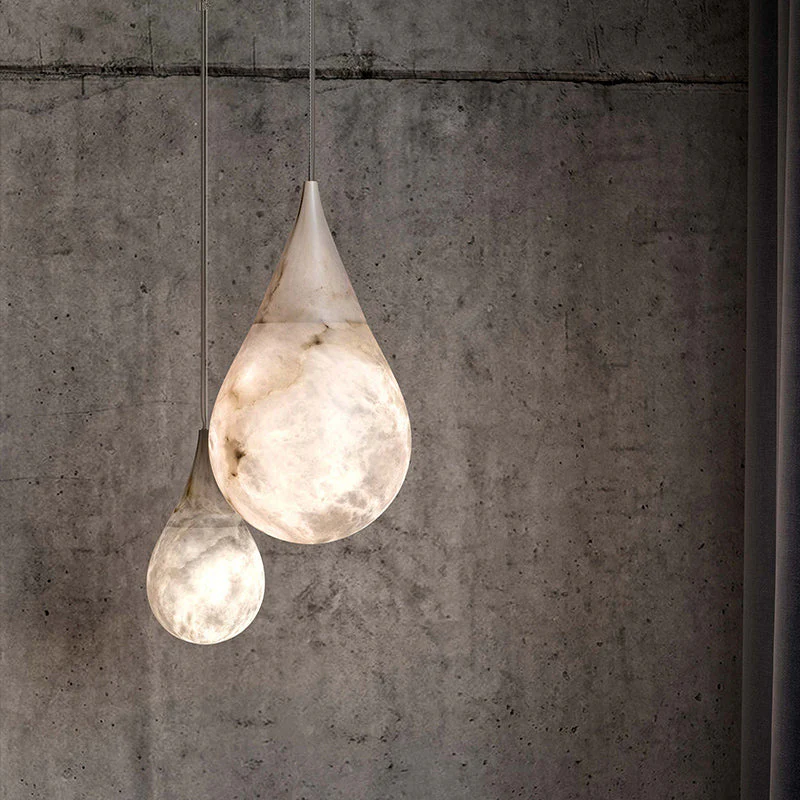 Hailey Alabaster Raindrop Pendant Lighting, Dining Table Pendant - Image 4