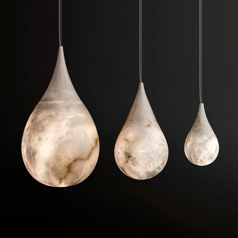 Hailey Alabaster Raindrop Pendant Lighting, Dining Table Pendant - Image 6