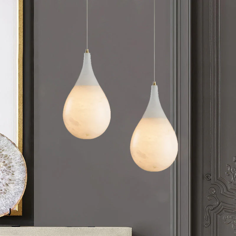 Hailey Alabaster Raindrop Pendant Lighting, Dining Table Pendant - Image 9