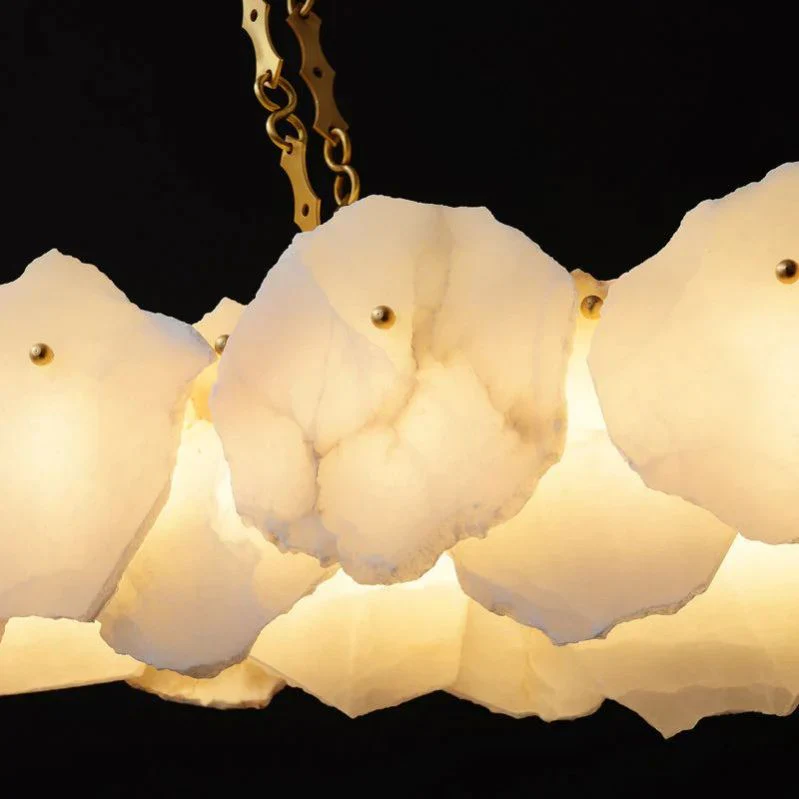 Merlin Alabaster OvalI Chandelier, Dining Room Chandelier - Image 3